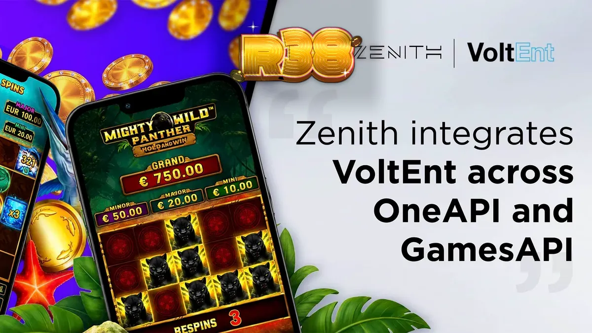 Interface de cassino online exibindo jogos da VoltEnt integrados via Zenith